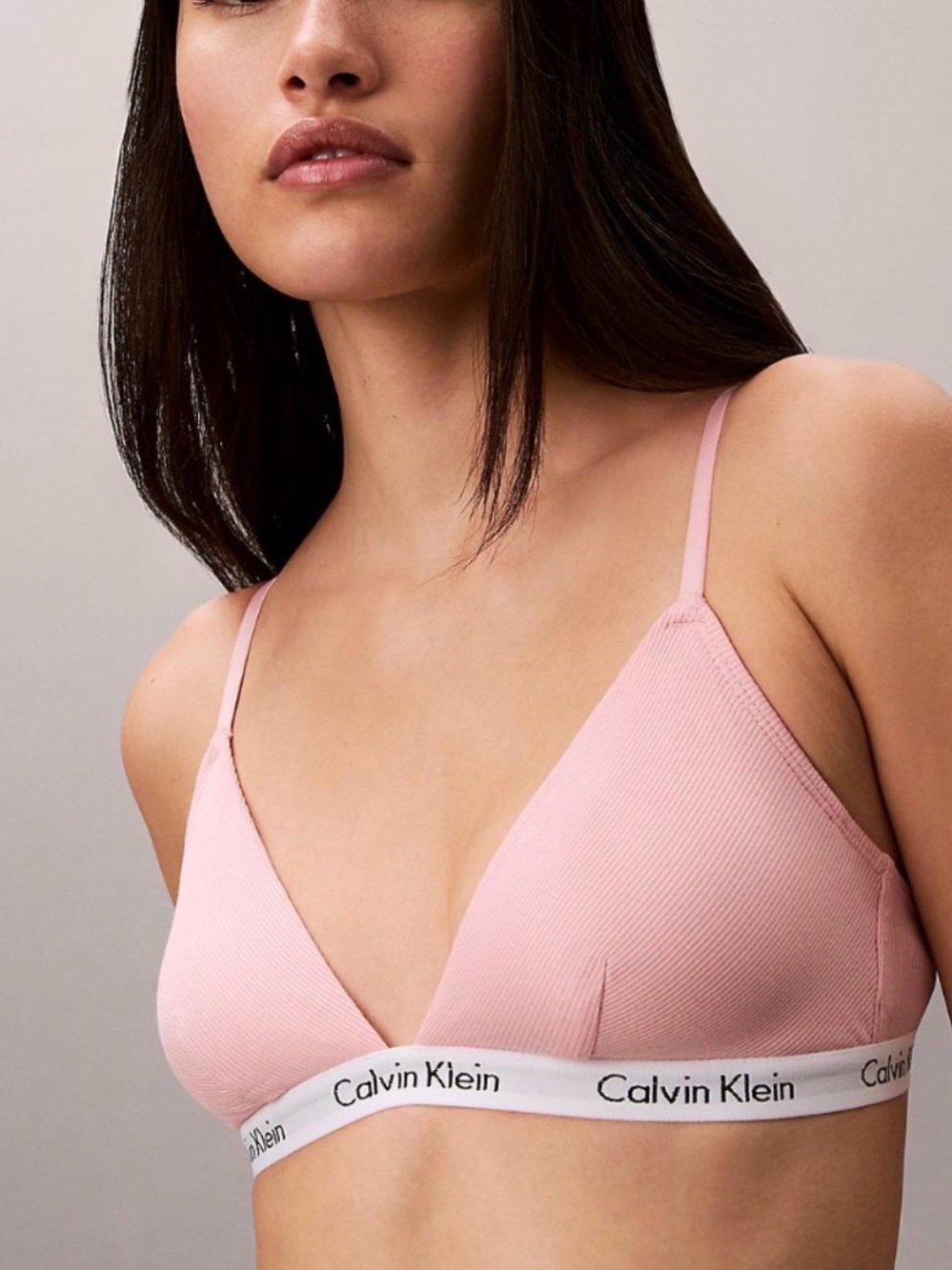 🌸🩰🤍 NWT Carousel Rib Lightly Lined Triangle Bra – Powder Pink (Size M) - Picture 2 of 6